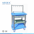 AG-IT003A3 Adjustable IV hooks clinic patient treatment endoscopy mobile abs iv trolley